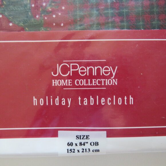 Rustic Christmas Vintage JC Penny Tablecloth Wildlife Cabin Bear Moose Woodland - Picture 3 of 8